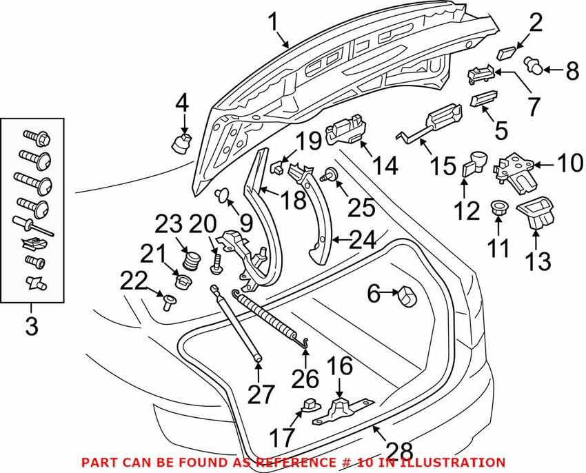 Audi Trunk Lock Actuator Motor 8W0827503